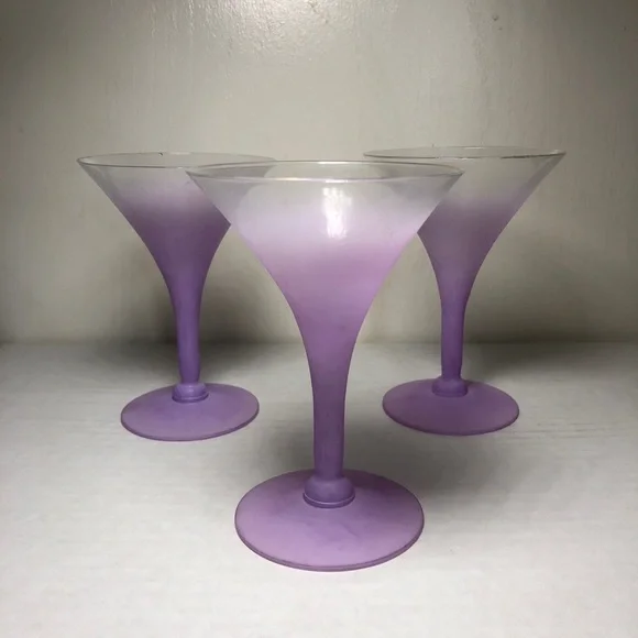 Lavender Purple Blendo 60s Martini Glass Set of Three - Picture 10 of 10